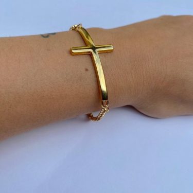 Pulseira Cruz -Dourado 01